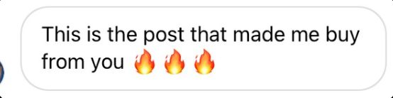 DM: This is the post that made me buy from you