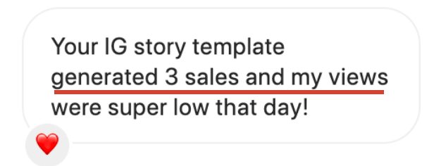 DM testimonial: 3 sales from one IG story