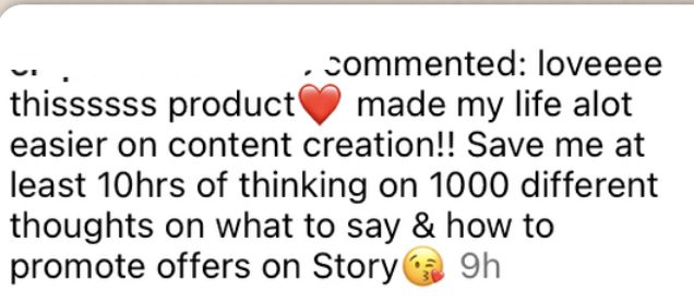 IG comment: saved 10 hours of content brainstorming